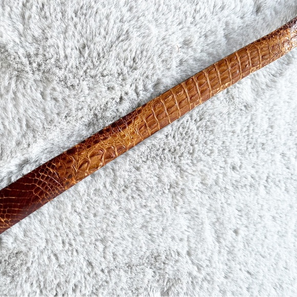 VINTAGE Brown Reptile Leather Belt Size 40 - Picture 5 of 8